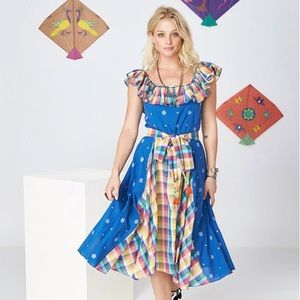 Kopal Esme Madras Ruffle Dress NWT
